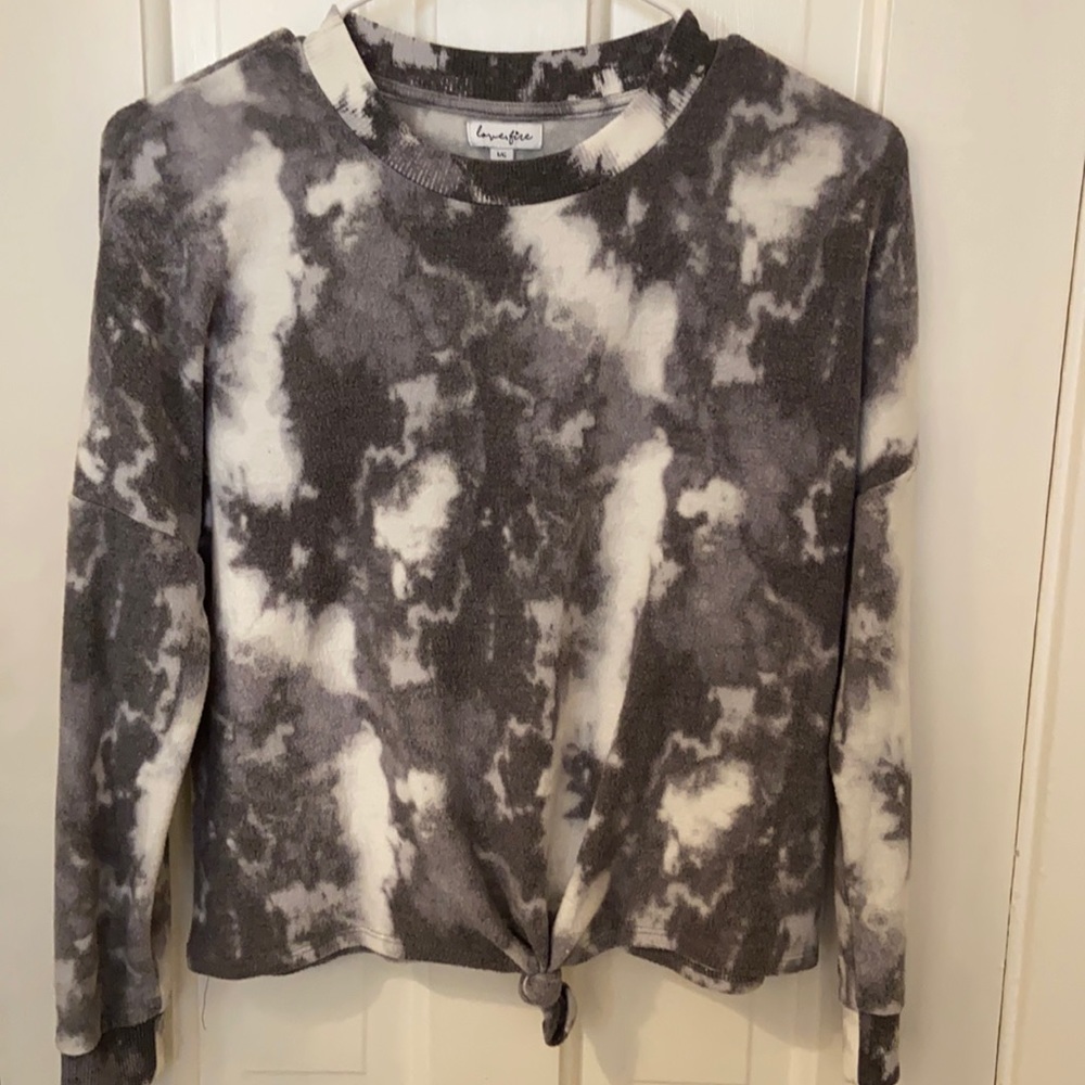 Lover Five Gray & White light Fleece Girls L